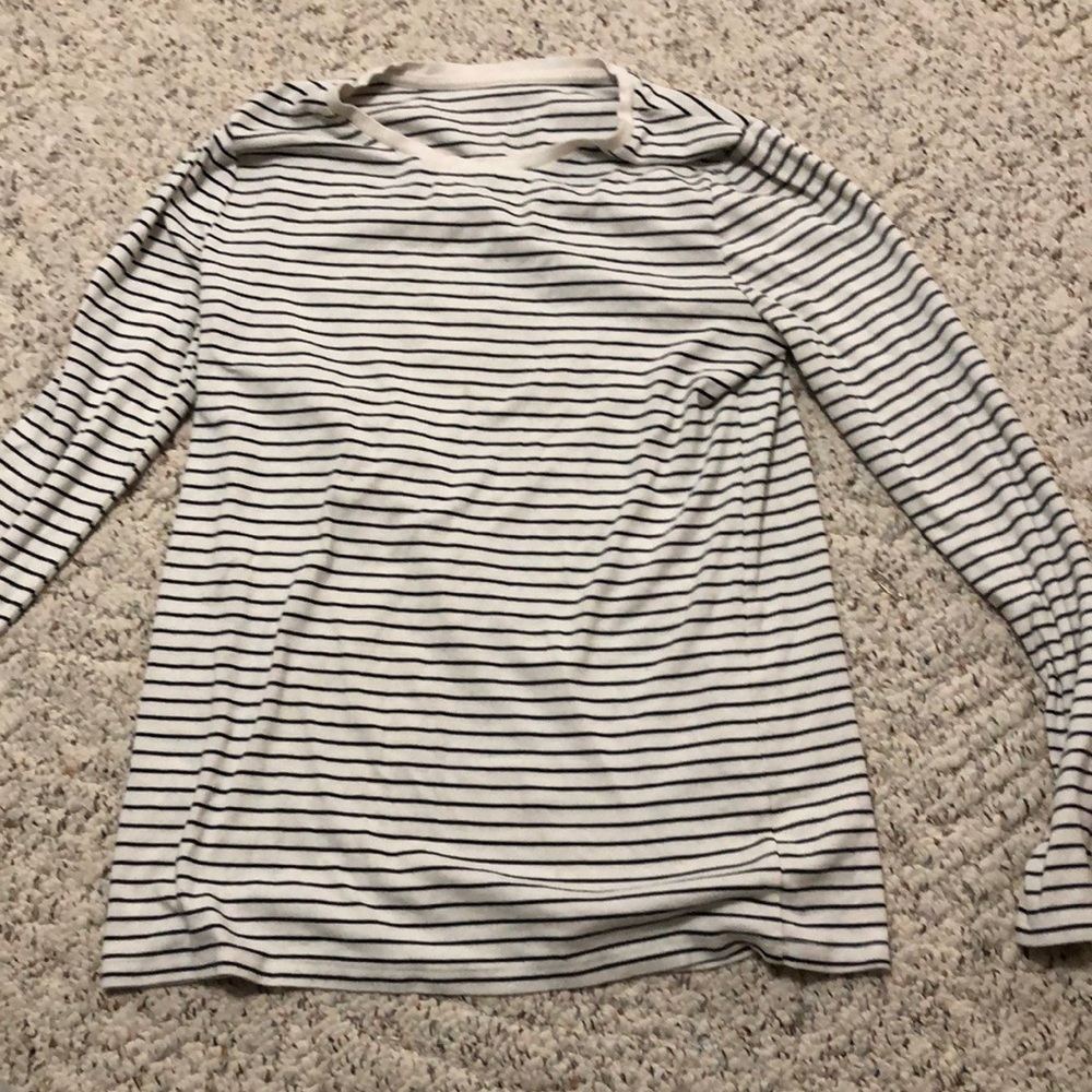 Striped Long Sleeve Tee - Black and White
